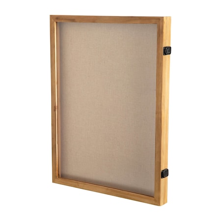 Flash Furniture Peyton 18x24 Shadow Box Display Case with Linen Liner, 8 Push Pins and Solid Pine Wood Frame in Weathered Brown HMHD-23M012YBN-WEATH-1824-GG